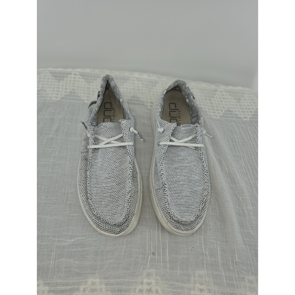 Hey Dude Wendy Rise Sox Stone White Thick Sole Size 9 Women's Comfort Shoes